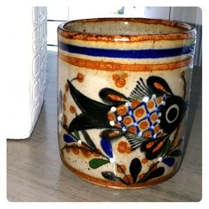 Artisan Stoneware Fish Mug Vintage